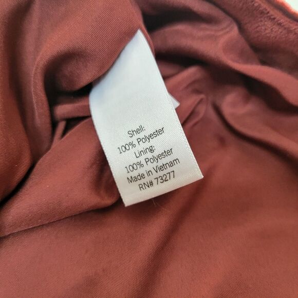 NEW 1X SOFT COPPER BURGUNDY ZIP LINED MOTO TRAVEL PACKABLE COAT JACKET XXL NWT - Picture 9 of 14